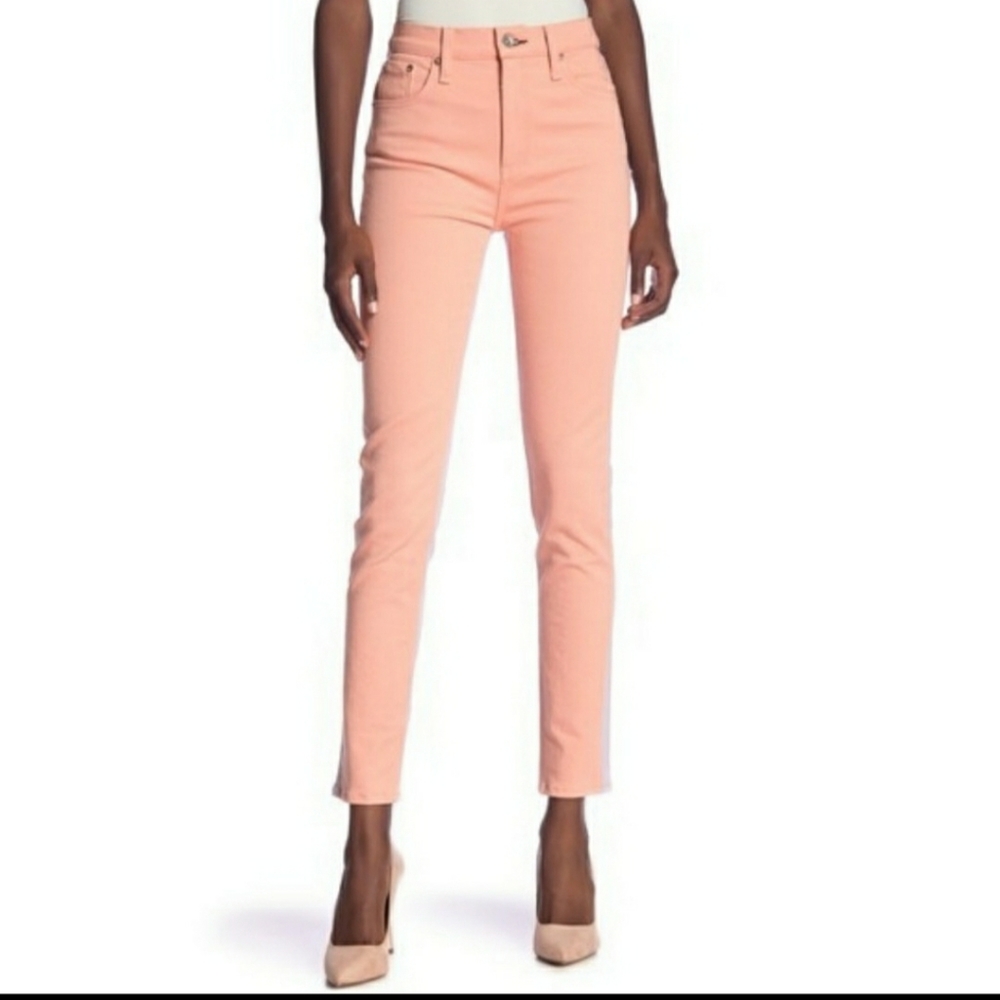 Rag & Bone Peach/Lilac High Rise Skinny Jeans